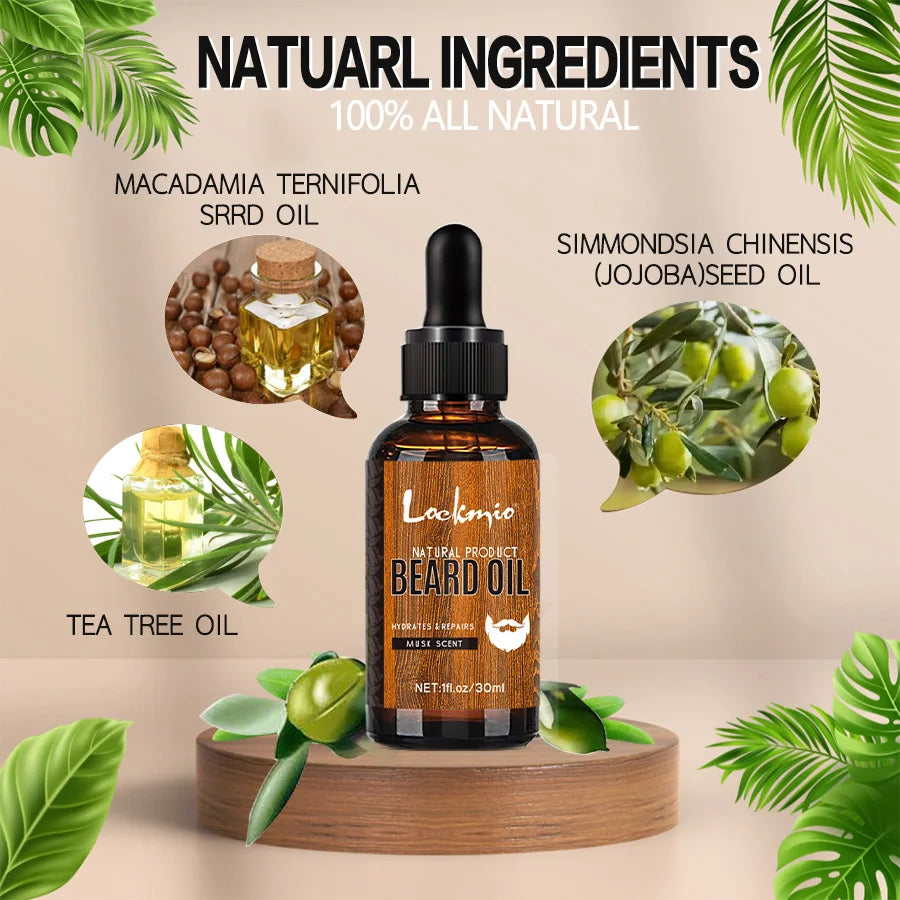 Men Beard Oil and Brush